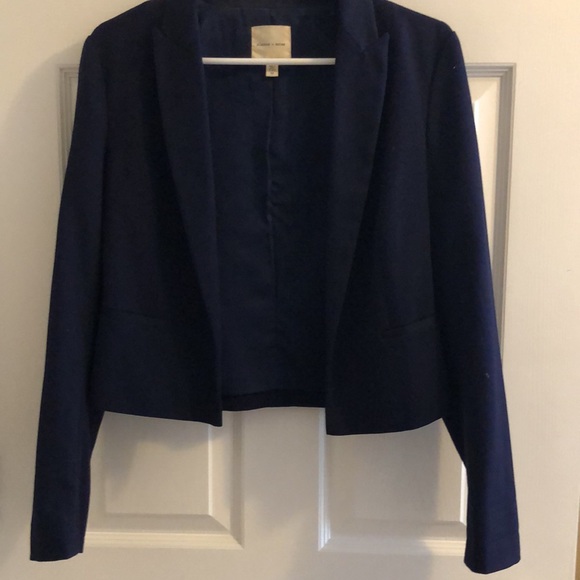 Silence + Noise Navy Crop Blazer M - Picture 2 of 3